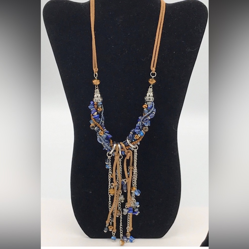 NWOT! “Denim Falls” Vintage Boho Statement Necklace